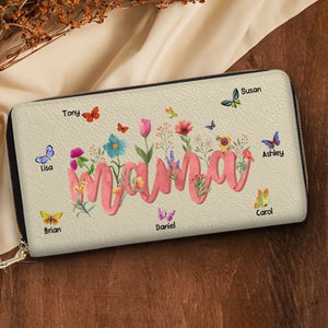 Nous avons la meilleure maman du monde - Portefeuille long en cuir personnalisé pour la famille - Cadeau pour la fête des mères, maman, grand-mère