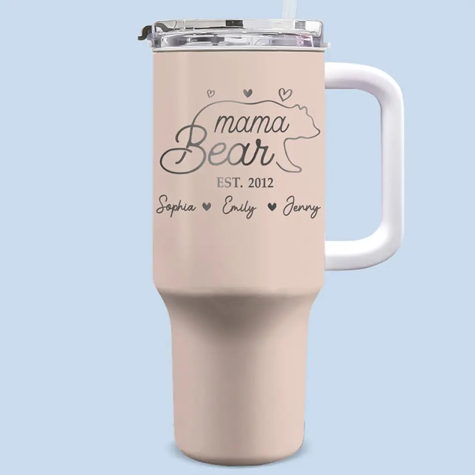 Une fois que vous êtes maman, vous êtes toujours une maman - Gobelet personnalisé en acier inoxydable de 40 oz avec poignée - Fête des mères, cadeau pour maman, grand-mère