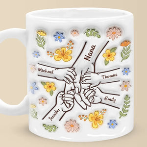 Tiens-moi fort, garde-moi en sécurité - Mug personnalisé avec effet gonflé en 3D - Cadeau pour la fête des mères, maman, grand-mère