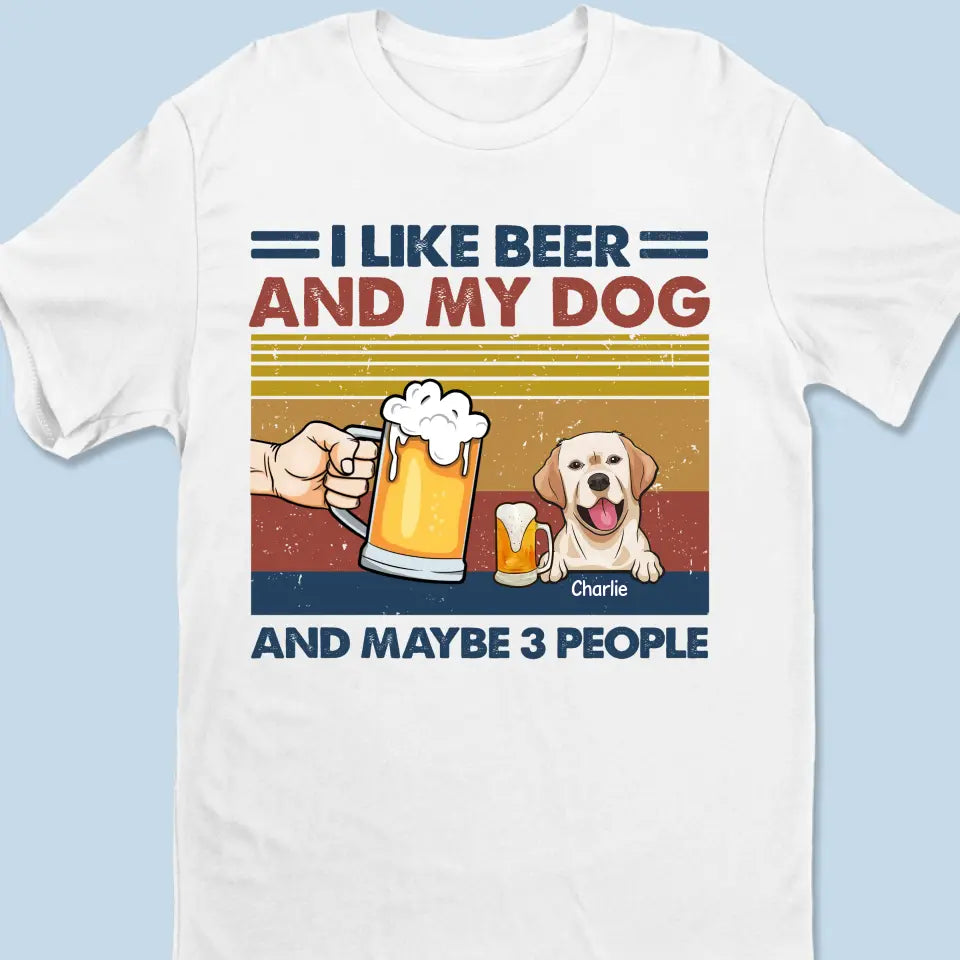 J'aime les chiens et la bière - T-shirt unisexe personnalisé, sweat à capuche, sweat-shirt - Fête des Pères, cadeau pour les propriétaires d'animaux et les amoureux des animaux