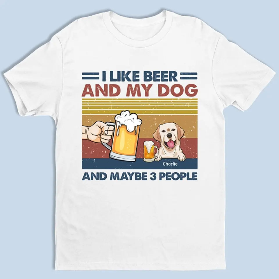 J'aime les chiens et la bière - T-shirt unisexe personnalisé, sweat à capuche, sweat-shirt - Fête des Pères, cadeau pour les propriétaires d'animaux et les amoureux des animaux
