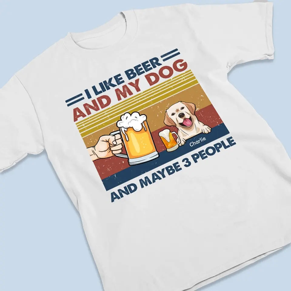J'aime les chiens et la bière - T-shirt unisexe personnalisé, sweat à capuche, sweat-shirt - Fête des Pères, cadeau pour les propriétaires d'animaux et les amoureux des animaux