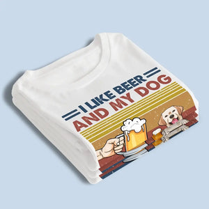 J'aime les chiens et la bière - T-shirt unisexe personnalisé, sweat à capuche, sweat-shirt - Fête des Pères, cadeau pour les propriétaires d'animaux et les amoureux des animaux
