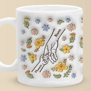 Tiens-moi fort, garde-moi en sécurité - Mug personnalisé avec effet gonflé en 3D - Cadeau pour la fête des mères, maman, grand-mère