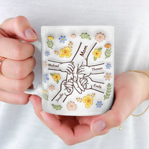 Tiens-moi fort, garde-moi en sécurité - Mug personnalisé avec effet gonflé en 3D - Cadeau pour la fête des mères, maman, grand-mère