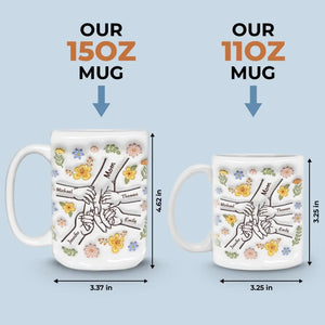 Tiens-moi fort, garde-moi en sécurité - Mug personnalisé avec effet gonflé en 3D - Cadeau pour la fête des mères, maman, grand-mère