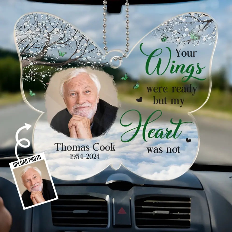 Photo personnalisée « Je t'ai toujours dans mon cœur » - Ornement de voiture personnalisé commémoratif - Forme personnalisée en acrylique - Cadeau de condoléances pour les membres de la famille