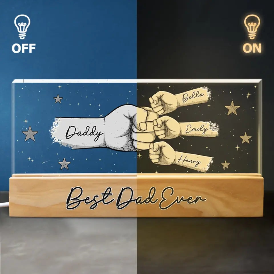 Merci d'être mon héros - Veilleuse LED 3D personnalisée en acrylique avec lettres - Cadeau pour la fête des pères, papa, grand-père