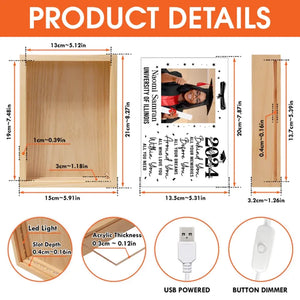 Cadre photo personnalisé : le bonheur, c'est vouloir ce que l'on obtient ! Cadre photo personnalisé pour famille, boîte lumineuse ! Cadeau de fin d'études pour frères et sœurs.