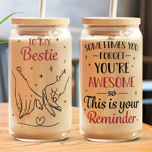 Tu es mon âme sœur - Tasse en verre personnalisée Bestie, tasse à café glacé - Cadeau pour meilleures amies, BFF, sœurs