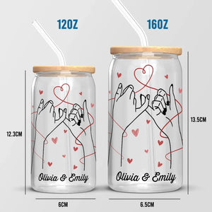 Merci pour les rires, pour tout le plaisir que nous avons partagé - Tasse en verre personnalisée Bestie, tasse à café glacé - Cadeau pour les meilleurs amis, BFF, sœurs