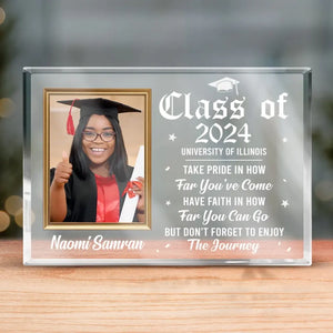 Photo personnalisée « Le début est toujours aujourd'hui » - Plaque rectangulaire en acrylique personnalisée pour famille - Cadeau pour diplômés