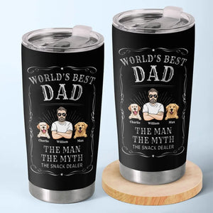 Meilleur papa du monde - Gobelet personnalisé pour chien - Fête des pères, cadeau pour les propriétaires d'animaux et les amoureux des animaux
