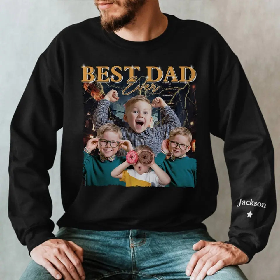L'amour est l'huile qui apaise les frictions - Sweat-shirt unisexe personnalisé avec motif sur la manche - Fête des pères, cadeau pour papa, grand-père