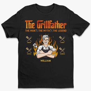 Le Grillfather, la légende - T-shirt unisexe personnalisé, sweat à capuche, sweat-shirt - Fête des pères, cadeau pour papa, grand-père