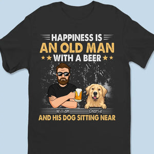 À la santé de mon bonheur simple ! T-shirt unisexe personnalisé pour chien, sweat à capuche, sweat-shirt ! Cadeau pour la fête des pères, pour les propriétaires d'animaux et les amoureux des animaux.