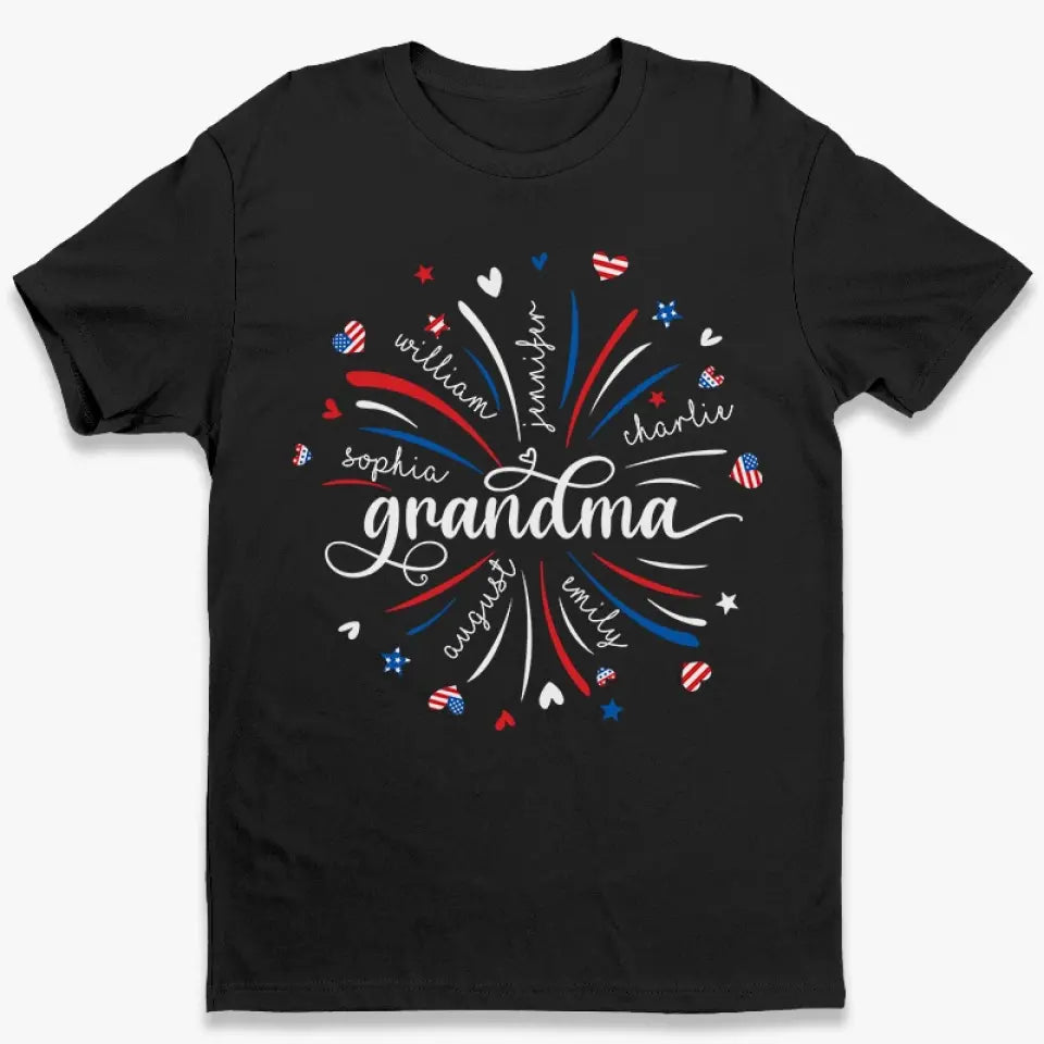 Les petits cœurs de grand-mère - T-shirt unisexe personnalisé, sweat à capuche, sweat-shirt - Fête des Mères, 4 juillet, cadeau pour maman, grand-mère