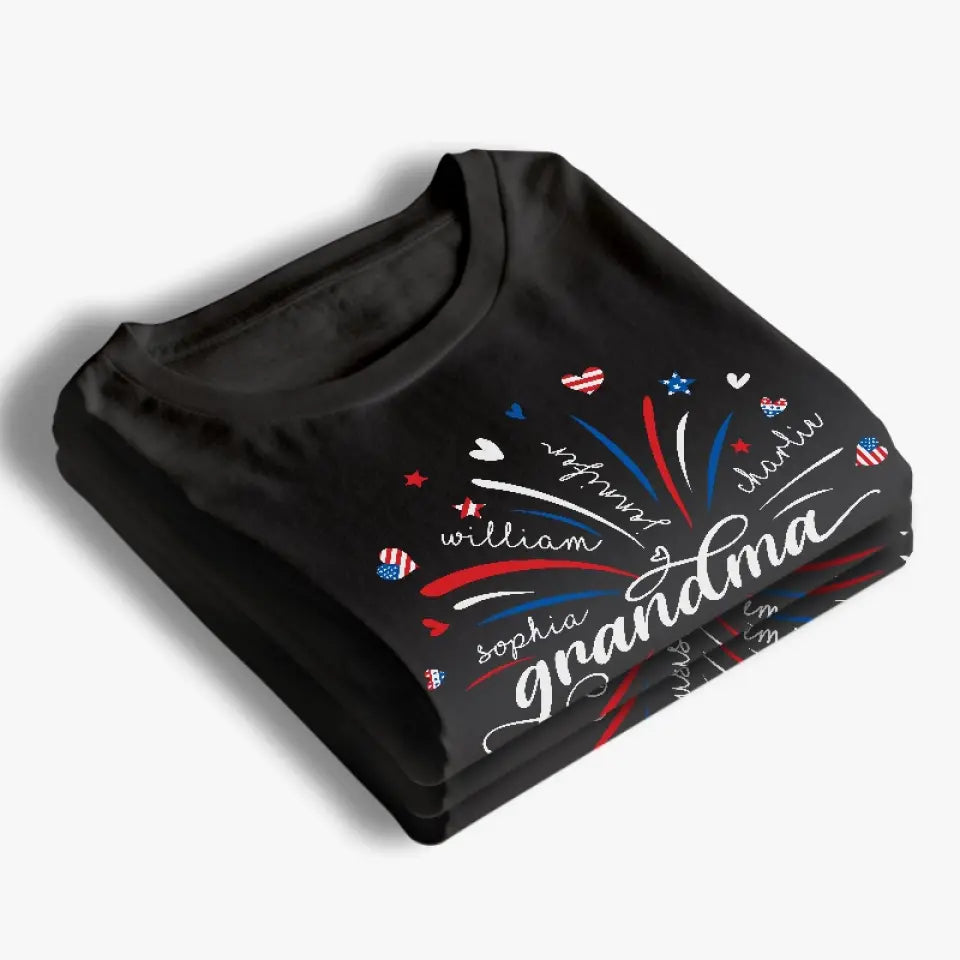 Les petits cœurs de grand-mère - T-shirt unisexe personnalisé, sweat à capuche, sweat-shirt - Fête des Mères, 4 juillet, cadeau pour maman, grand-mère