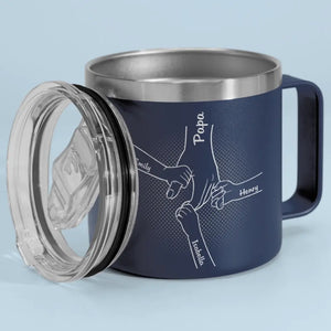 Papa m'a tout appris - Gobelet personnalisé en acier inoxydable de 14 oz avec poignée - Cadeau pour la fête des pères, papa et grand-père