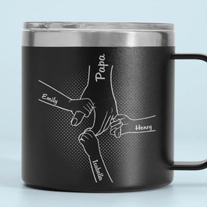 Papa m'a tout appris - Gobelet personnalisé en acier inoxydable de 14 oz avec poignée - Cadeau pour la fête des pères, papa et grand-père