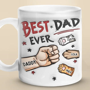 Tu es le meilleur papa chat du monde - Mug personnalisé effet gonflé 3D imprimé chien et chat - Fête des pères, cadeau pour propriétaires d'animaux, amoureux des animaux