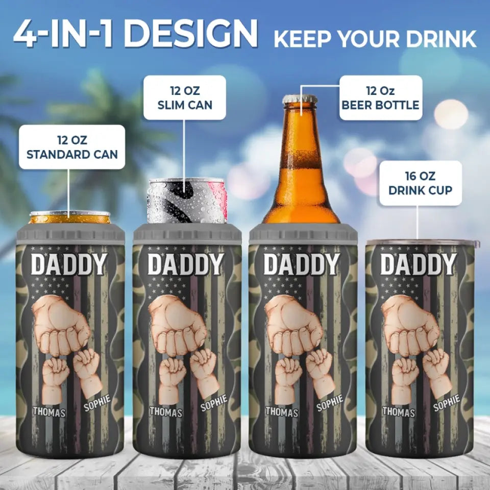 Cher papa, excellent travail - Gobelet isotherme personnalisé 4 en 1 - Cadeau de fête des pères, d'anniversaire pour papa, grand-père