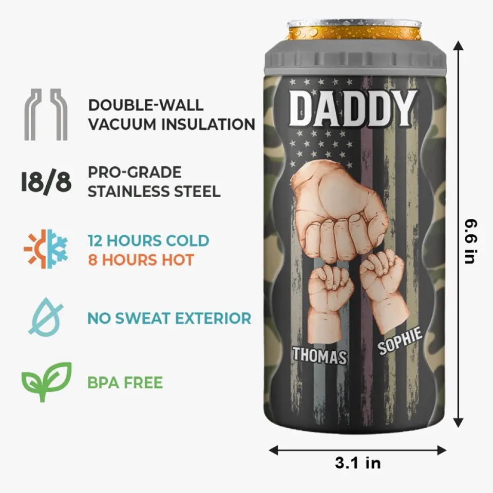 Cher papa, excellent travail - Gobelet isotherme personnalisé 4 en 1 - Cadeau de fête des pères, d'anniversaire pour papa, grand-père