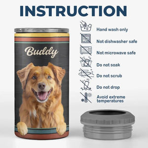 Un chien personnalisé résout la plupart de mes problèmes, la bière résout le reste - Gobelet isotherme 4 en 1 personnalisé pour chien - Fête des Pères, cadeau pour les propriétaires d'animaux et les amoureux des animaux