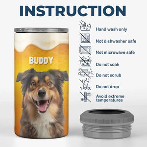 Photo personnalisée de chien, père, amateur de bière – Gobelet isotherme 4 en 1 personnalisé pour chien – Cadeau pour la fête des pères, pour les propriétaires d'animaux et les amoureux des animaux