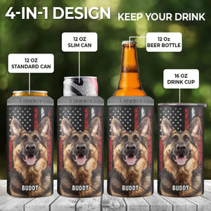 Photo personnalisée : « Tiens ma boisson, je dois caresser ce chien » – Gobelet isotherme 4 en 1 personnalisé pour chien – Cadeau pour la fête des pères, pour les propriétaires d'animaux et les amoureux des animaux.