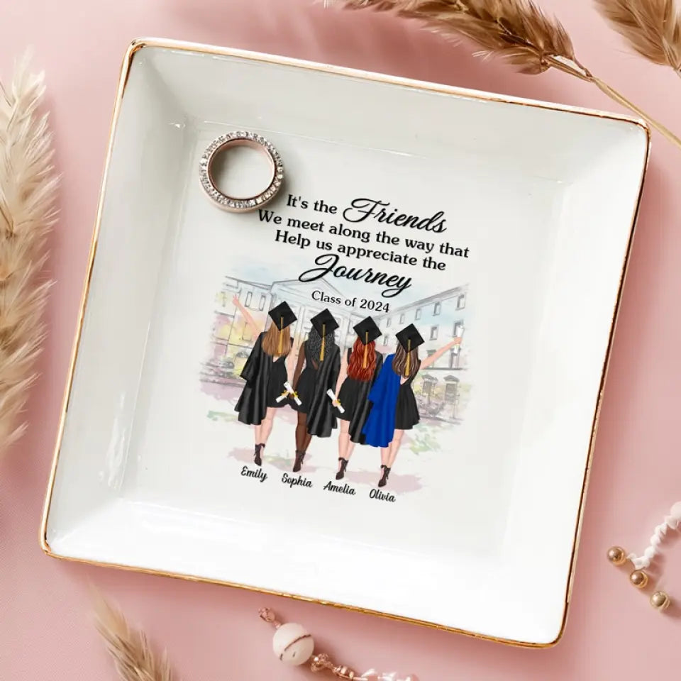 Nous l'avons fait - Plat à bijoux personnalisé Bestie - Cadeau de remise de diplôme pour meilleures amies, meilleures amies, sœurs