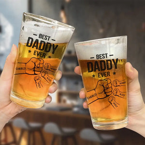 Derrière chaque bon enfant se cache un bon papa - Verre à bière personnalisé pour la famille - Fête des pères, cadeau pour papa, grand-père