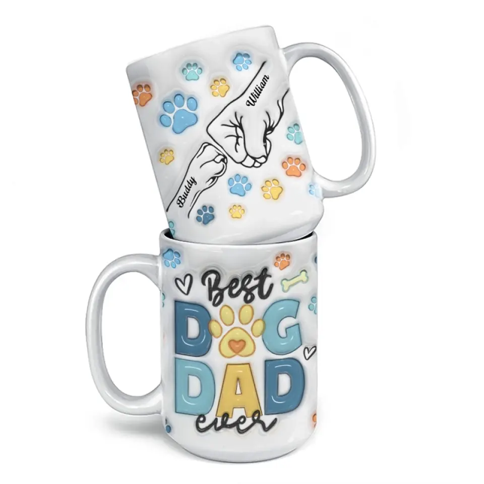 Tu n'es pas seulement un papa, tu es un papa chien - Mug personnalisé effet gonflé 3D imprimé chien - Fête des pères, cadeau pour les propriétaires d'animaux, amoureux des animaux