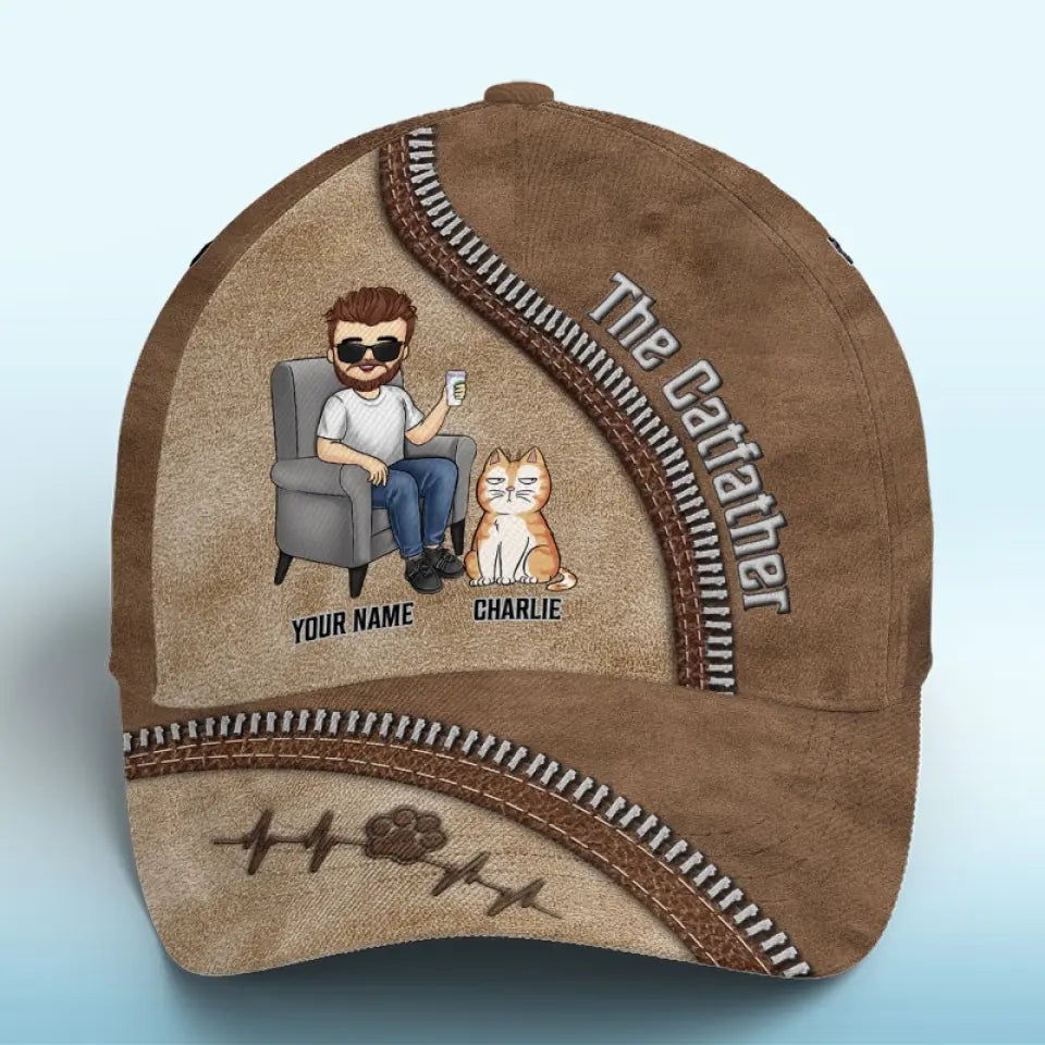 L'expression « chat domestique » est un oxymore - Chapeau personnalisé pour chat, casquette classique à imprimé intégral - Fête des pères, cadeau pour papa, grand-père