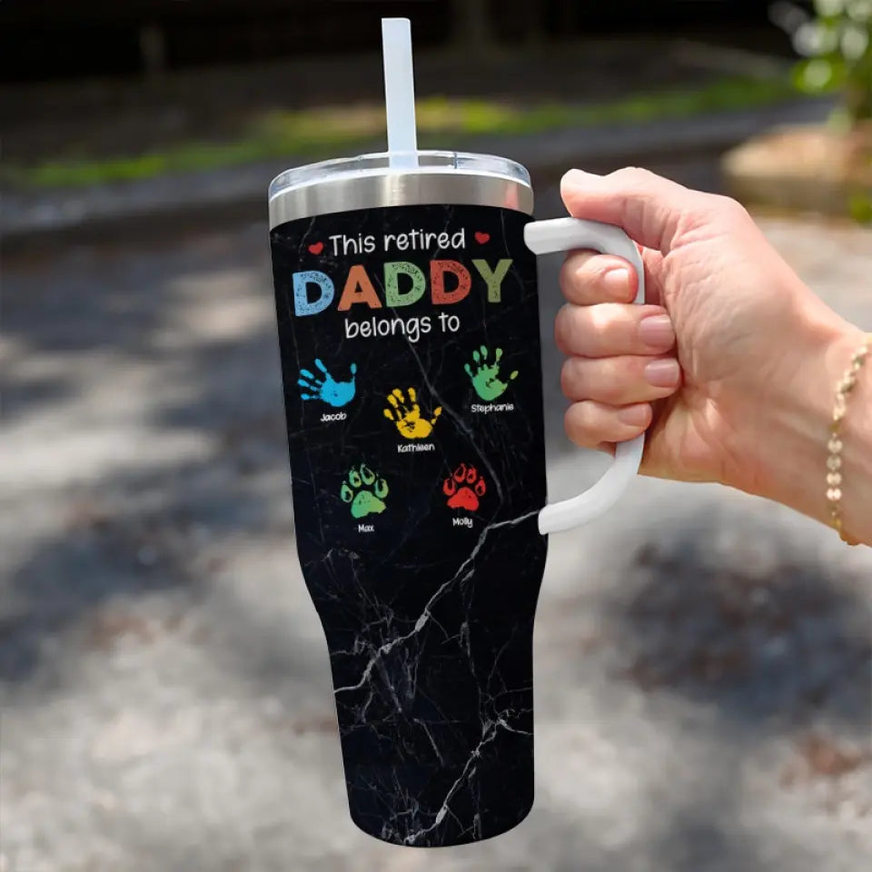 Je suis un papa professionnel - Gobelet personnalisé en acier inoxydable de 40 oz avec poignée - Fête des pères, cadeau pour papa, grand-père