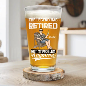 La légende a pris sa retraite - Verre à bière personnalisé pour la famille - Fête des pères, cadeau pour papa, grand-père