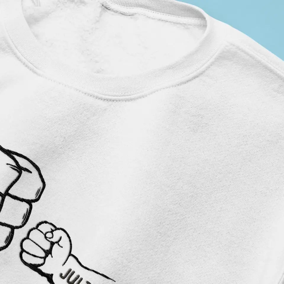 Papa, tu me soutiens - Sweat-shirt brodé personnalisé en famille - Fête des pères, cadeau pour papa, grand-père