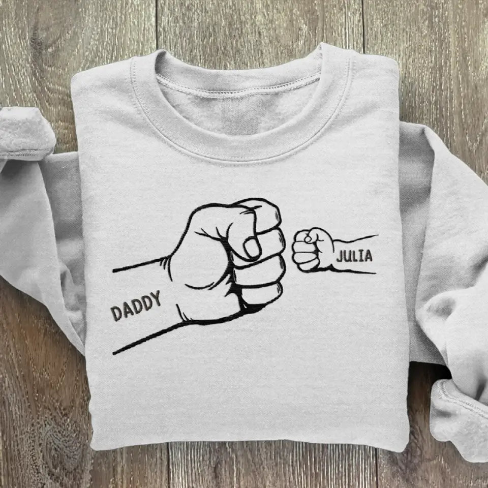 Papa, tu me soutiens - Sweat-shirt brodé personnalisé en famille - Fête des pères, cadeau pour papa, grand-père