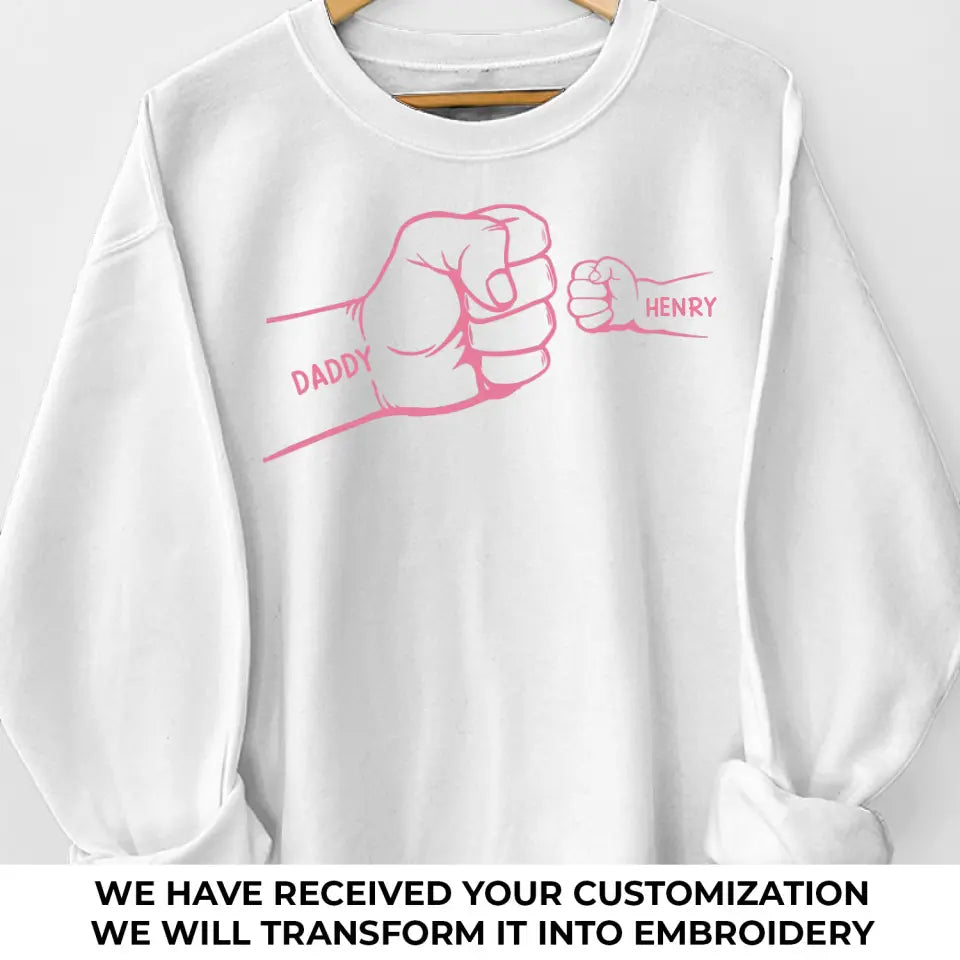 Papa, tu me soutiens - Sweat-shirt brodé personnalisé en famille - Fête des pères, cadeau pour papa, grand-père