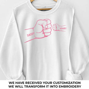 Papa, tu me soutiens - Sweat-shirt brodé personnalisé en famille - Fête des pères, cadeau pour papa, grand-père