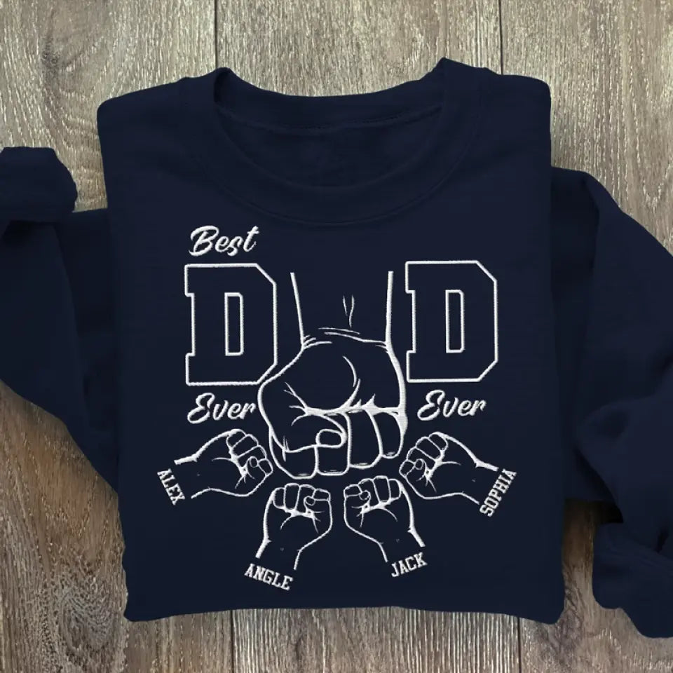 Tu es le meilleur papa du monde - Sweat-shirt brodé personnalisé en famille - Fête des pères, cadeau pour papa, grand-père