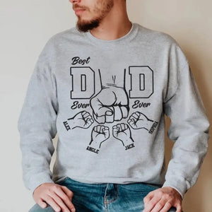 Tu es le meilleur papa du monde - Sweat-shirt brodé personnalisé en famille - Fête des pères, cadeau pour papa, grand-père
