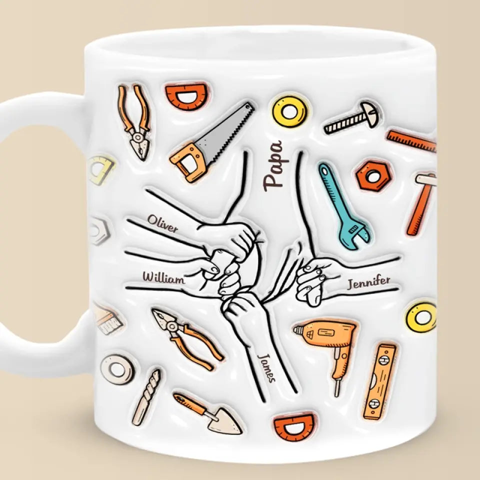 Un père transporte des photos là où se trouvait son argent - Mug personnalisé 3D à effet gonflé - Fête des pères, cadeau pour papa, grand-père
