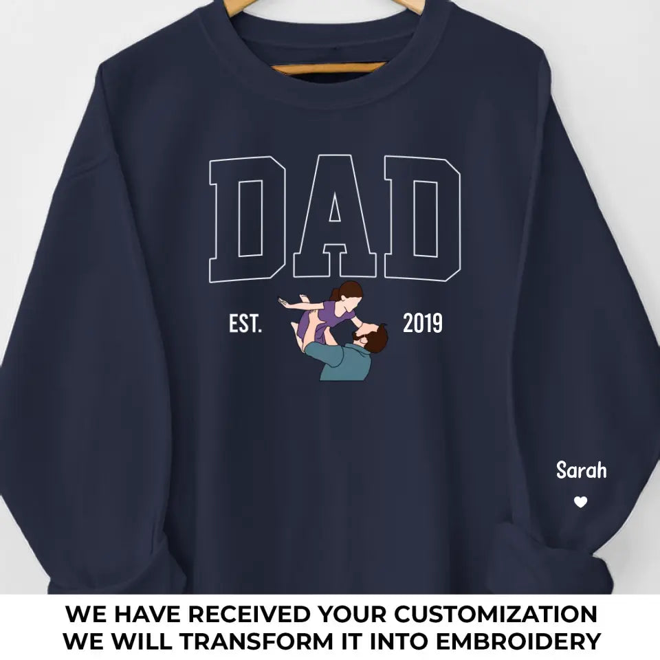 Papa, tu es unique en son genre - Sweat-shirt brodé personnalisé en famille - Cadeau pour la fête des pères, papa et grand-père