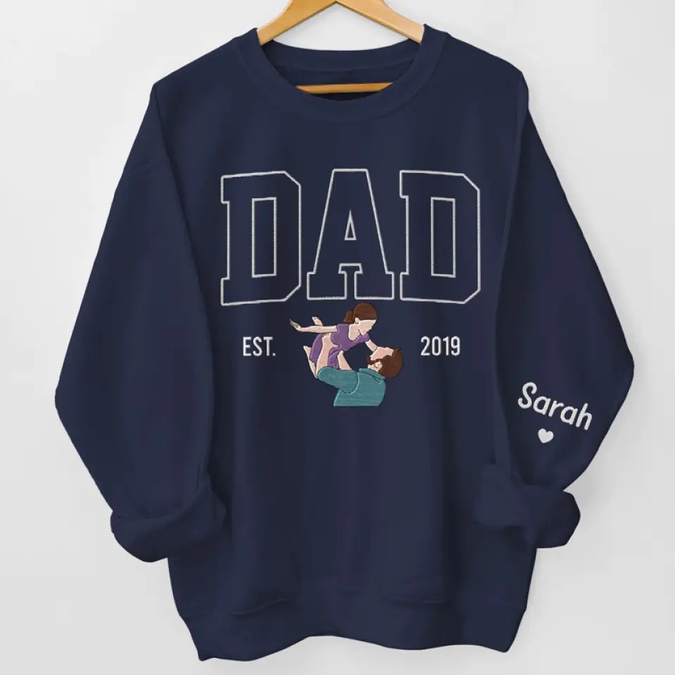 Papa, tu es unique en son genre - Sweat-shirt brodé personnalisé en famille - Cadeau pour la fête des pères, papa et grand-père