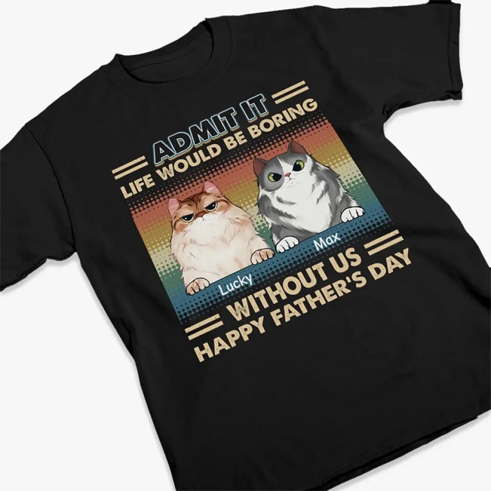 Miaou signifie « Je t'aime » - T-shirt unisexe personnalisé, sweat à capuche, sweat-shirt - Fête des Pères, cadeau pour les propriétaires d'animaux et les amoureux des animaux