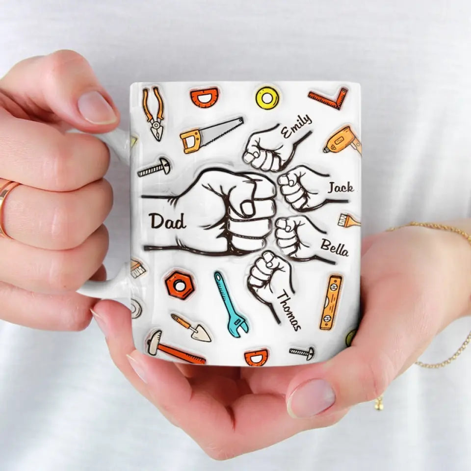 À papa de la part de la raison pour laquelle vous buvez - Mug personnalisé en 3D avec effet gonflé - Cadeau pour la fête des pères, papa, grand-père