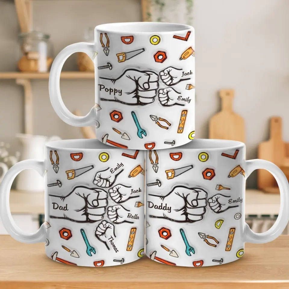 À papa de la part de la raison pour laquelle vous buvez - Mug personnalisé en 3D avec effet gonflé - Cadeau pour la fête des pères, papa, grand-père