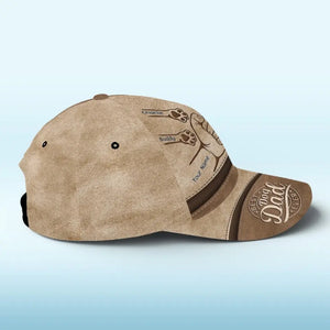Les chiens laissent des empreintes de pattes sur nos cœurs ! Casquette personnalisée pour chien, casquette classique à imprimé intégral ! Cadeau pour la fête des pères, pour les propriétaires d'animaux et les amoureux des animaux.