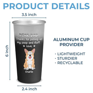 Cher papa, tu es génial ! Tasse personnalisée en aluminium changeant de couleur pour chien - Cadeau pour les propriétaires d'animaux et les amoureux des animaux